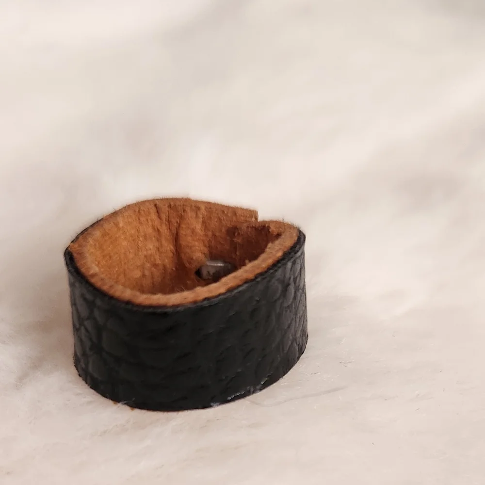 Black Leather Ring